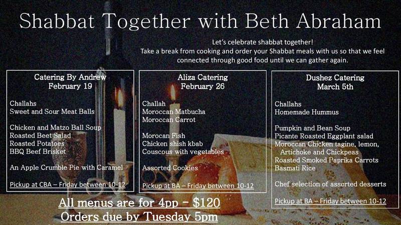 Banner Image for Shabbat Dinner - Catered by Aliza